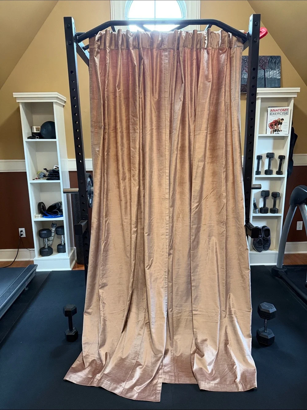 West Elm Blush Pink Crushed Velvet Curtain Panel Set. EUC. 48x96